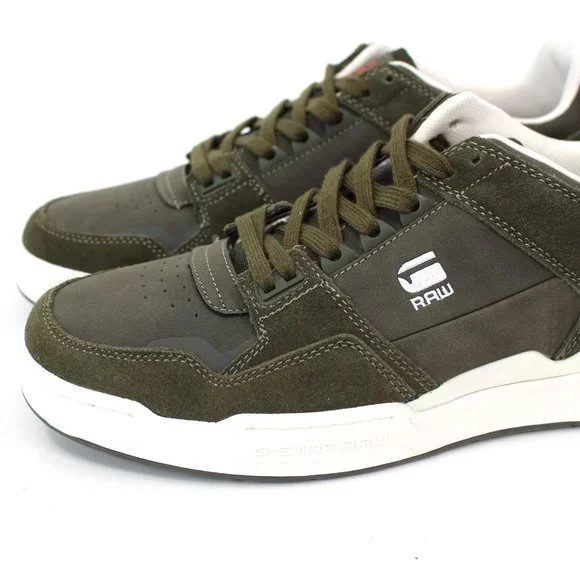 G-Star Raw Attacc Pop Combat Green Orange Low Cut Sneakers 11 NEW Logo Patch